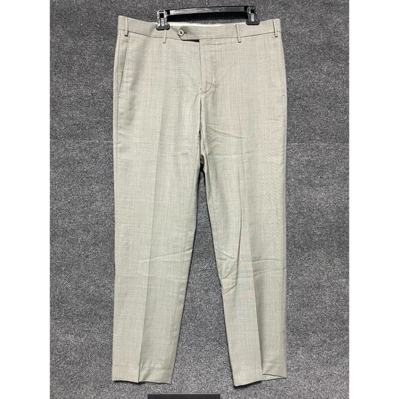 Zanella Pants Men's 36 Gray Parker Wool Dress Slacks Trousers Work - Picture 1 of 14